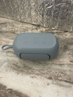 Portable Bluetooth Speaker in Pale Blue with Carry Strap